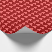 Driehoeken - Tropisch roze op Brick Red Cadeaupapier (Hoek)