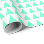 Driehoeken - Turquoise op White Cadeaupapier (Rol Hoek)