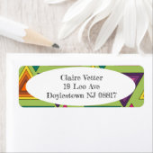 Driehoeken uit de jaren zeventig etiket (Insitu)