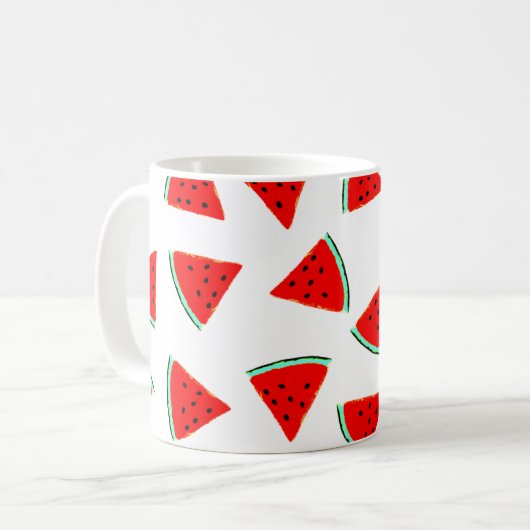 Driehoeken van het Watermelonpatroonpatroon Koffiemok (Voorkant links)