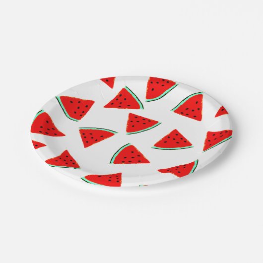 Driehoeken van het Watermelonpatroonpatroon Papieren Bordje (Gekanteld)