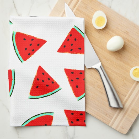 Driehoeken van het Watermelonpatroonpatroon Theedoek (Quarter Fold)