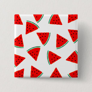 Driehoeken van het Watermelonpatroonpatroon Vierkante Button 5,1 Cm