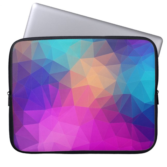 Driehoeken veelhoekkleurroze laptop sleeve (Voorkant)