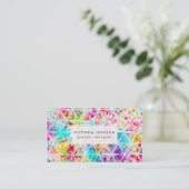 Driehoeken voor Neon Pink Rainbow-Waterverf Visitekaartje (Staand voorkant)