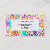 Driehoeken voor Neon Pink Rainbow-Waterverf Visitekaartje (Achterkant)
