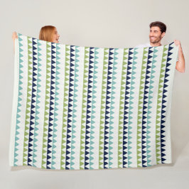 Driehoeken voor Neptune, Seashell, Green en Navy Fleece Deken