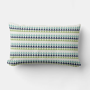 Driehoeken voor Neptune, Seashell, Green en Navy Kussen