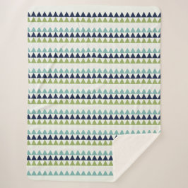 Driehoeken voor Neptune, Seashell, Green en Navy Sherpa Deken