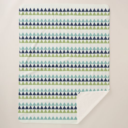 Driehoeken voor Neptune, Seashell, Green en Navy Sherpa Deken (Voorkant)