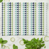 Driehoeken voor Neptune, Seashell, Green en Navy Theedoek (Gevouwen)