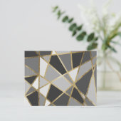 Driehoeken voor zwart en grijs modern geo Gold Briefkaart (Staand voorkant)