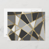 Driehoeken voor zwart en grijs modern geo Gold Briefkaart (Voorkant / Achterkant)