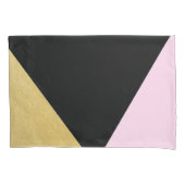 Driehoeken voor zwart goud en roze kleurenblok met kussensloop (Voorkant)