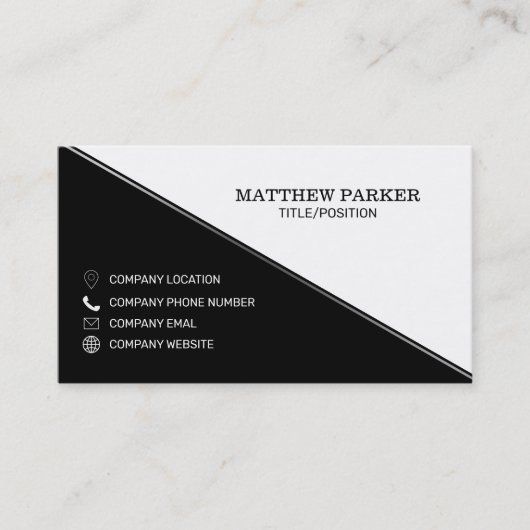 Driehoeken voor zwart-wit visitekaartje (Voorkant)