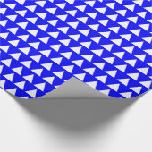 Driehoeken - Wit op Blauw Cadeaupapier (Hoek)