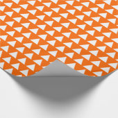 Driehoeken - Wit op Oranje Cadeaupapier (Hoek)