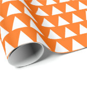 Driehoeken - Wit op Oranje Cadeaupapier (Rol Hoek)