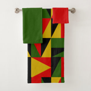 Driehoeken Zwart Historisch Badhanddoekenset Bad Handdoek