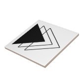 Driehoeken zwarte moderne, minimalistische geometr tegeltje (Zijkant)