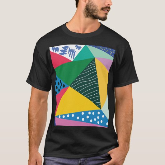 Driehoekig Abstract: geometrisch decor. T-shirt (Voorkant)