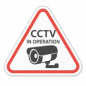 Driehoekig CCTV in werking waarschuwingsbord Sticker (Voorkant)