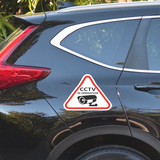 Driehoekig CCTV in werking waarschuwingsbord Sticker (Auto Zijkant)