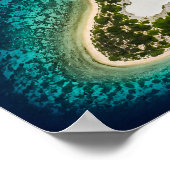 Driehoekig eiland met zoutlagunes Satellietbeeld Poster (Hoek)