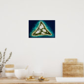 Driehoekig eiland met zoutlagunes Satellietbeeld Poster (Keuken)