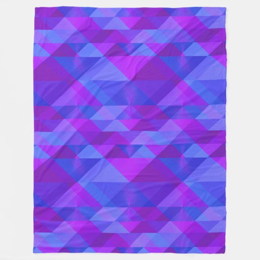 Driehoekig geometrisch ontwerp Paars blauw Fleece Deken (Voorkant)