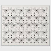 Driehoekig gevormd zwart spinnenweb met zwarte ram cadeaupapier (Vlak)