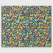 driehoekig mozaïek in blauw cadeaupapier (Vlak)