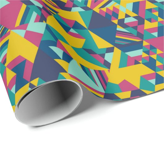 driehoekig mozaïek in blauw cadeaupapier (Rol Hoek)