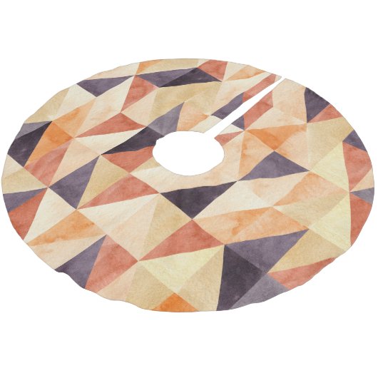 Driehoekig mozaïek Waterverf aardeachtig patroon Kerstboom Rok (Gekanteld)