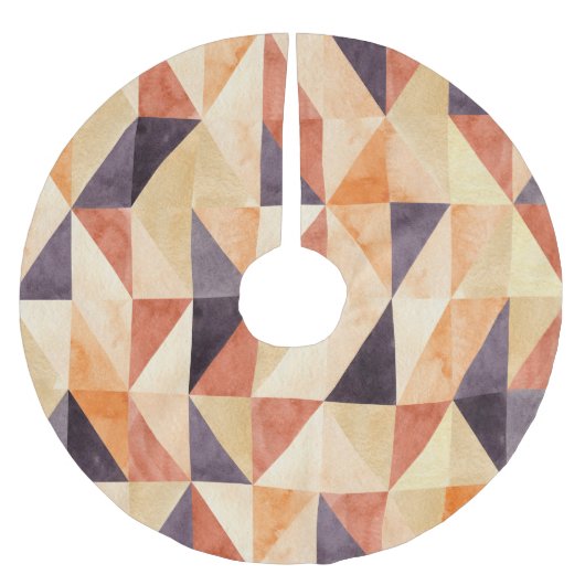 Driehoekig mozaïek Waterverf aardeachtig patroon Kerstboom Rok (Voorkant)