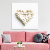 Driehoekig origami hart canvas afdruk (Insitu (Woonkamer))