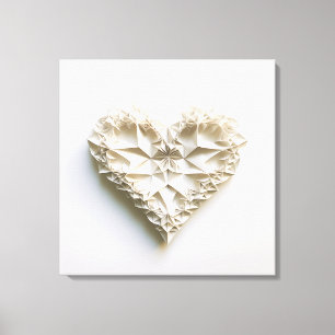 Driehoekig origami hart canvas afdruk