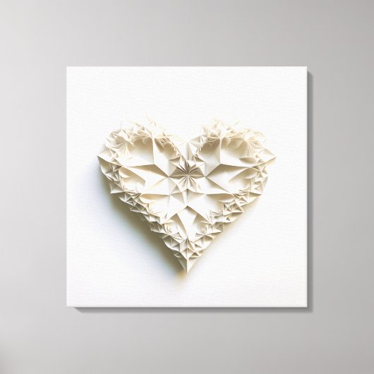 Driehoekig origami hart canvas afdruk (Voorkant)