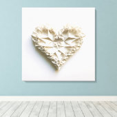 Driehoekig origami hart canvas afdruk (Insitu (Houten vloer))