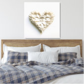 Driehoekig origami hart canvas afdruk (Insitu (Slaapkamer))