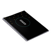 Driehoekig zwart goudgroen modern notitieboek (Rechterzijde)