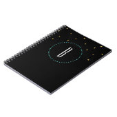Driehoekig zwart goudgroen modern notitieboek (Linkerzijde)