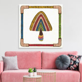 Driehoekige Abstracte Paddenstoel Canvas Afdruk (Insitu (Woonkamer))