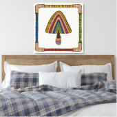 Driehoekige Abstracte Paddenstoel Canvas Afdruk (Insitu (Slaapkamer))