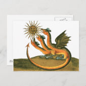 Driehoekige Alchemy Dragon en Sun Briefkaart (Voorkant / Achterkant)