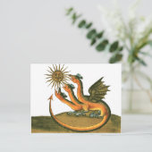 Driehoekige Alchemy Dragon en Sun Briefkaart (Staand voorkant)