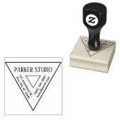 Driehoekige bedrijfsadresstempel rubberstempel (Gestempeld)