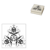 Driehoekige bloemenmotief silhouette, kunststempel rubberstempel (Gestempeld)