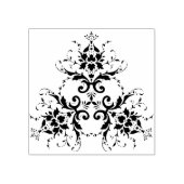 Driehoekige bloemenmotief silhouette, kunststempel rubberstempel (Afrduk)