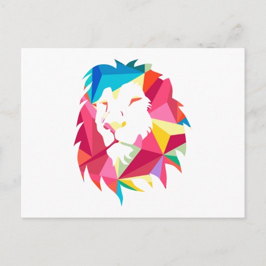 Driehoekige Geomatrische leeuw Briefkaart (Voorkant)